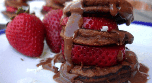 Paleo Breakfast Ideas - Brownie Batter Pancake Skewers