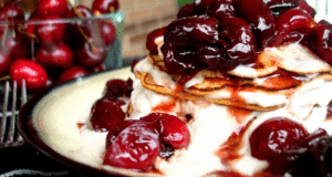 Paleo Breakfast Ideas - Cherry Jam Crepe Stack