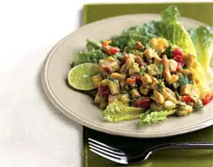 Paleo Breakfast Ideas - Turkey Chopped Salad with Spicy Avocado Dressing