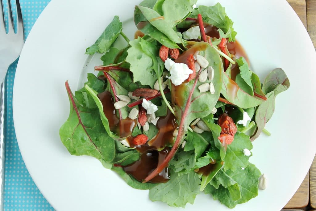 Goji Berry Salad with Raspberry Vinaigrette