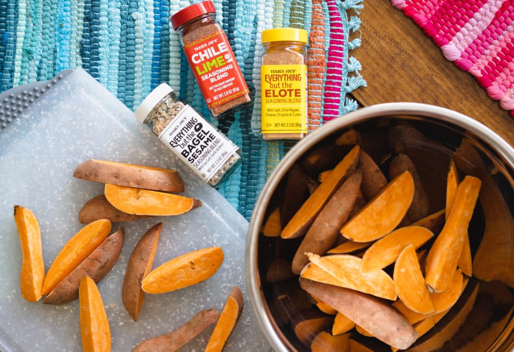 sweet potato fries and seasoning