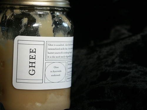ghee in labeled jar