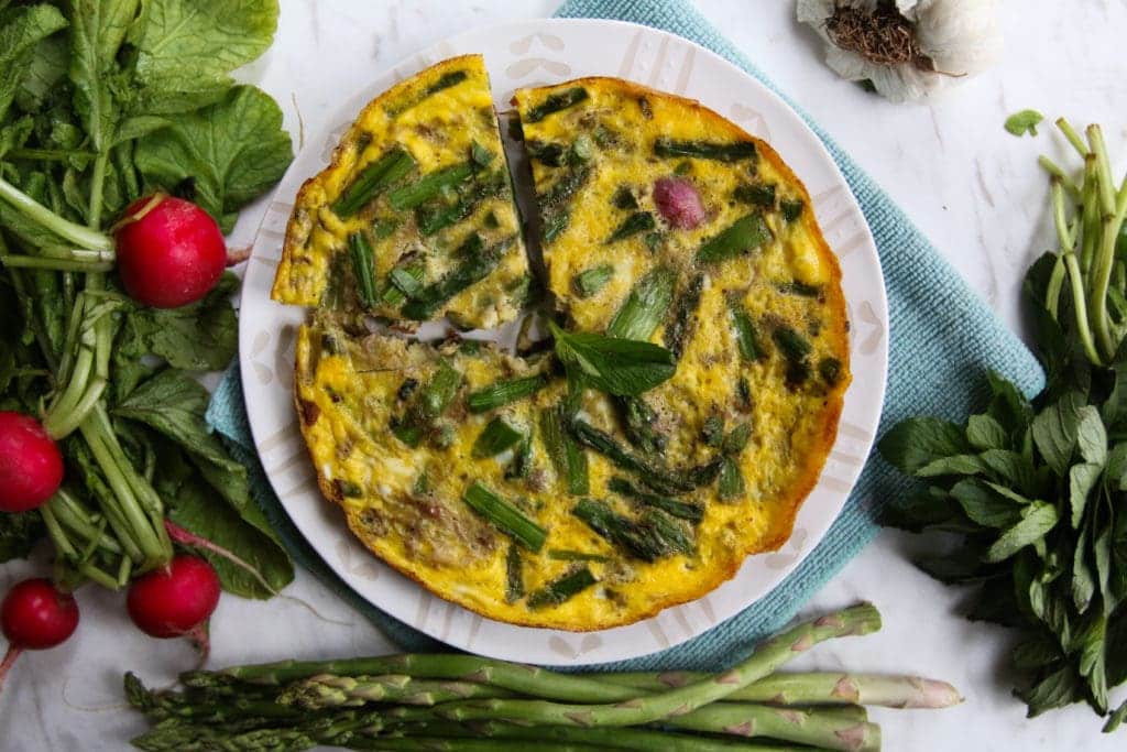 stovetop spring vegetable frittata 