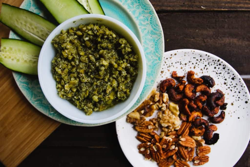 olive tapenade cucumbers nuts