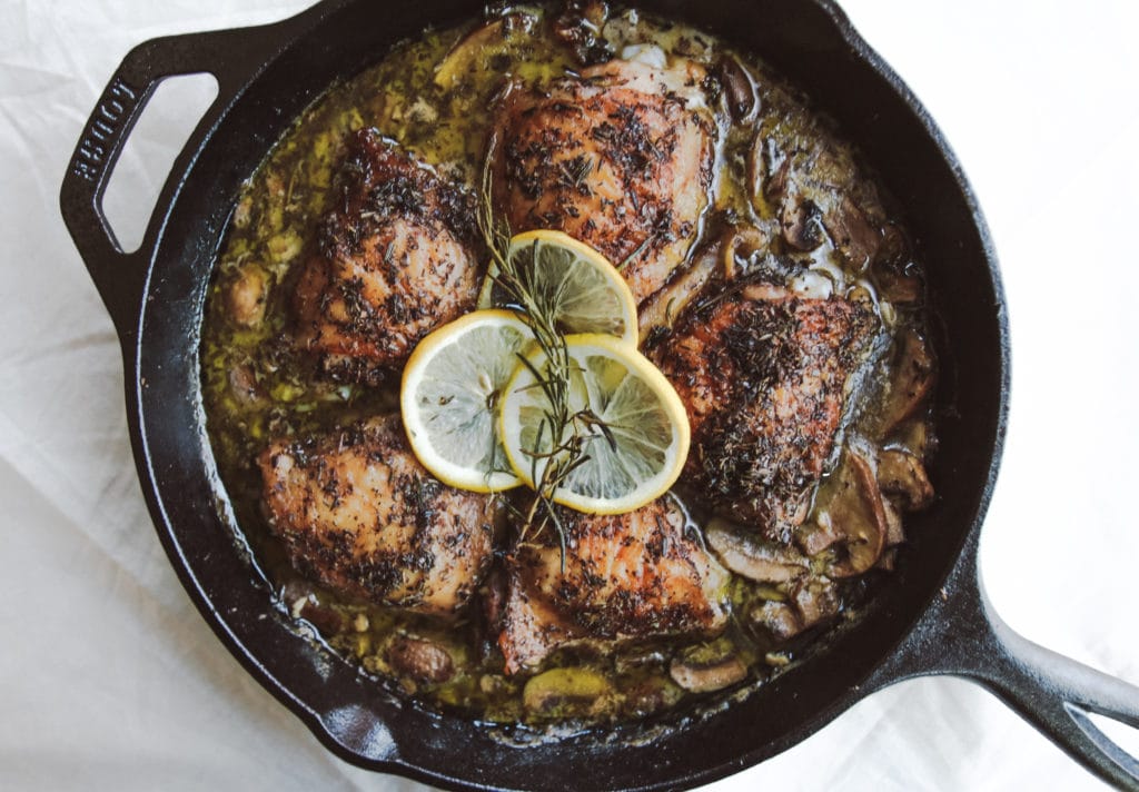 garlic herb chicken cast iron skillet