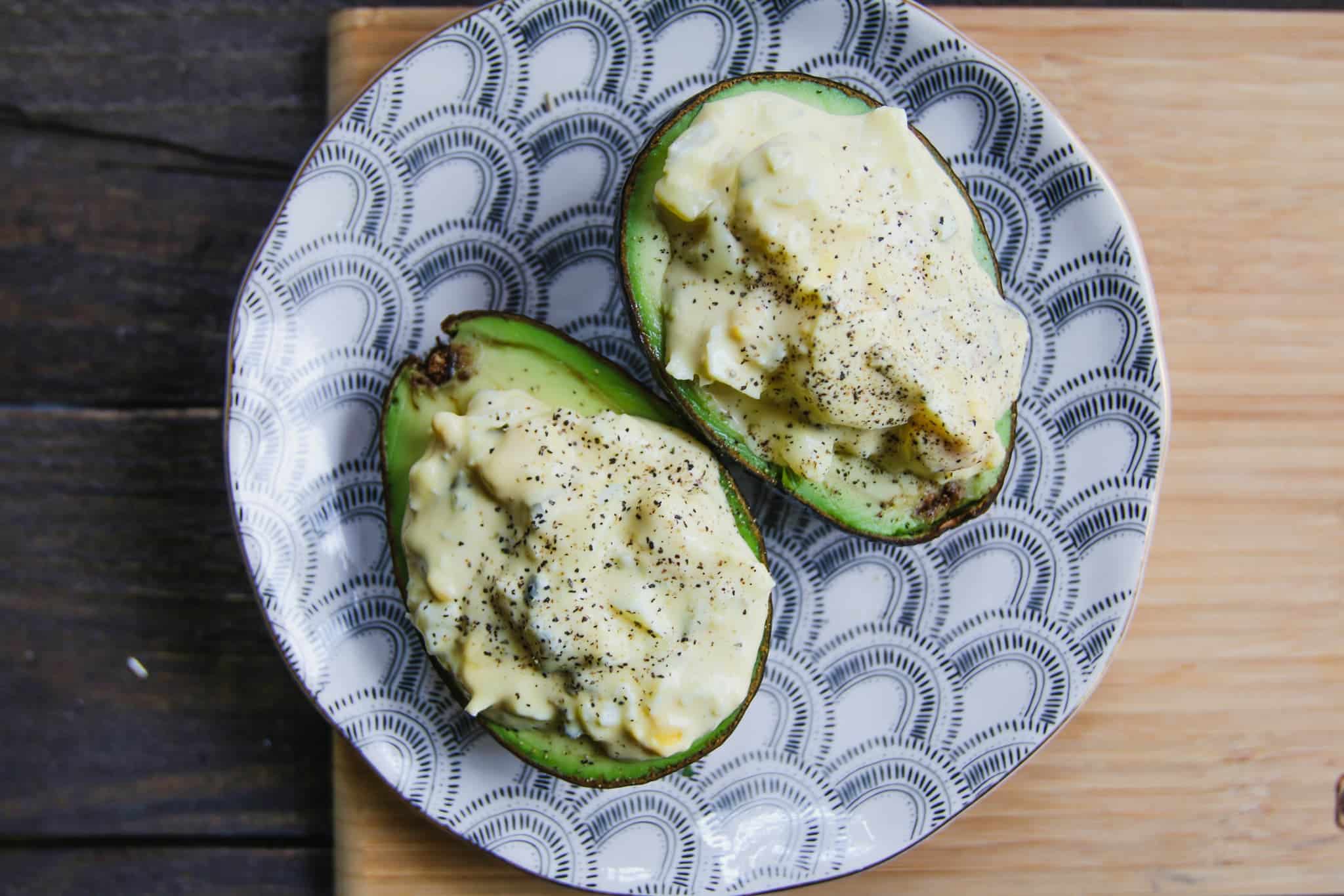 egg salad stuffed avocado