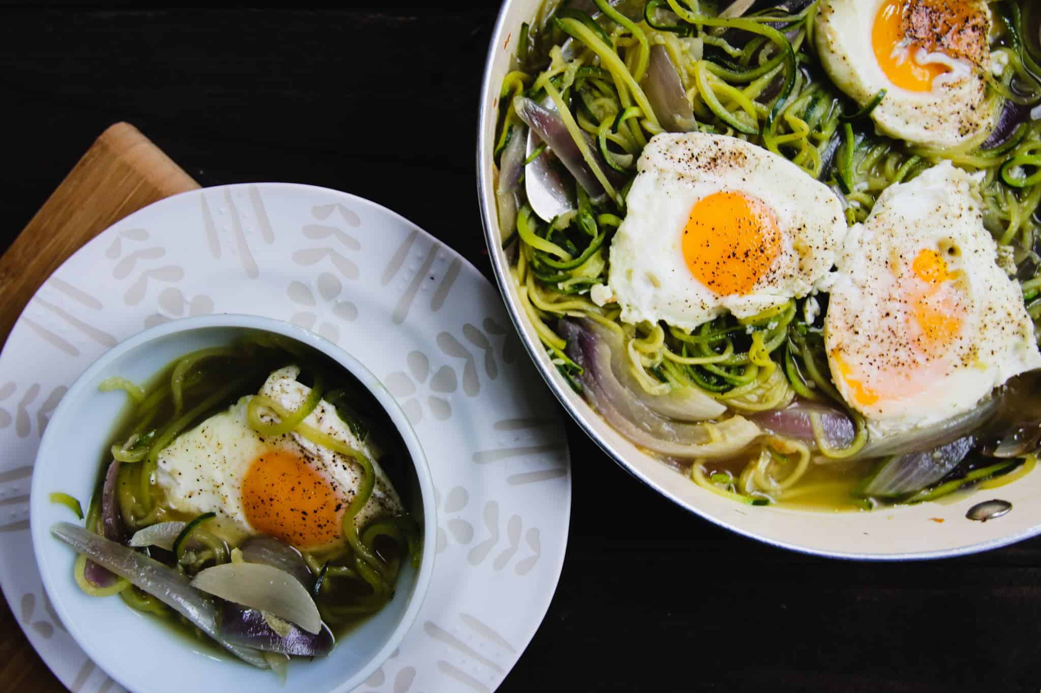 zucchini noodles with eggs