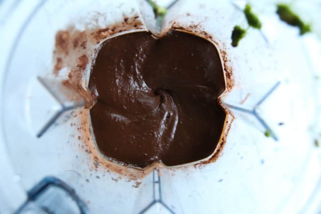 chocolate mousse in blender