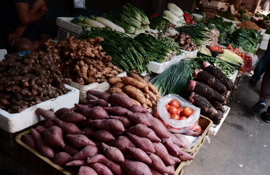 vegetables at a farmers market