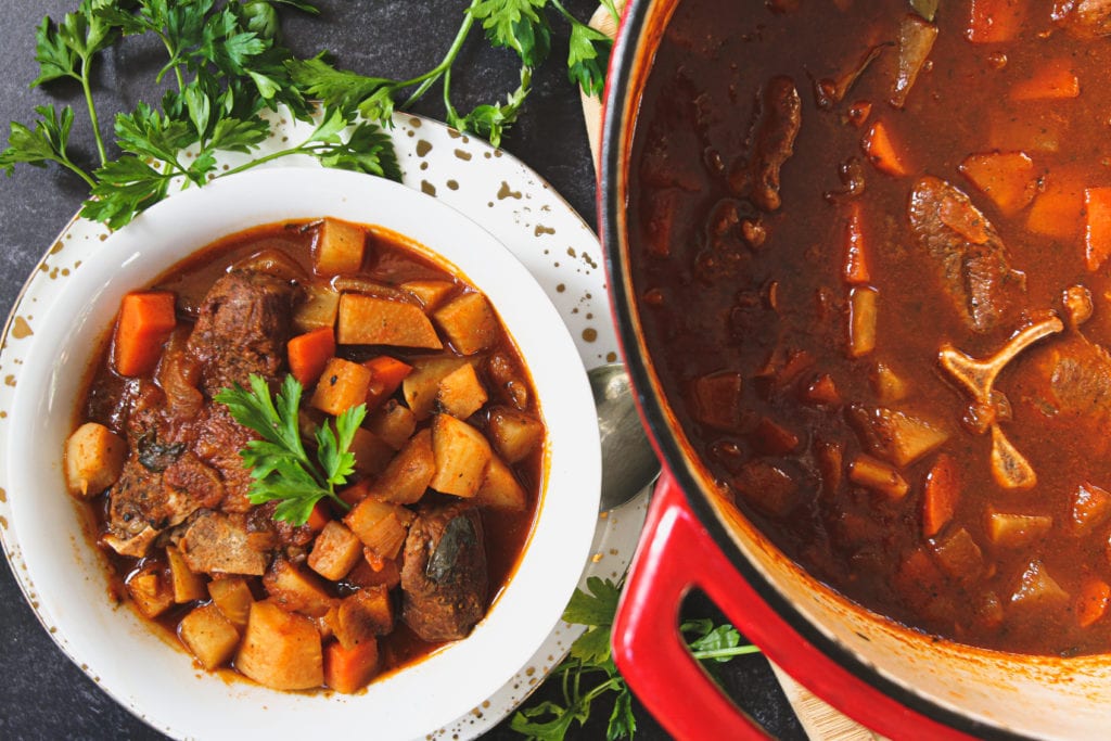 lamb and root vegetable stew cilantro