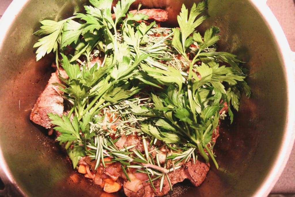 braised short ribs with herbs