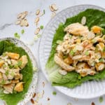 chicken salad in lettuce cups