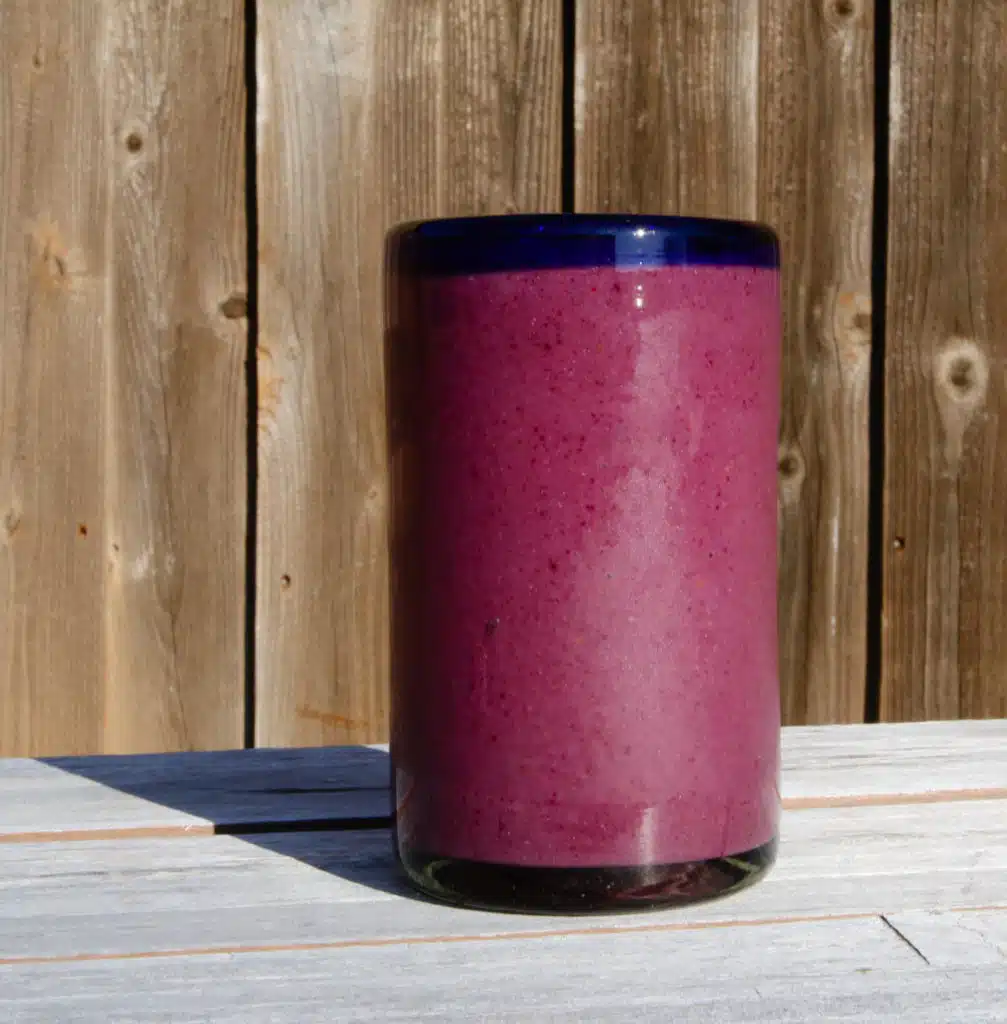 blackberry peach chia smoothie sunshine