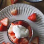 salted honey strawberries with coconut whip