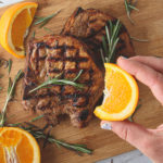 grilled pork chop with rosemary and orange