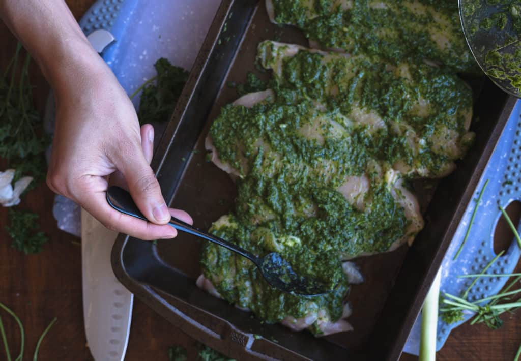 chicken in herb marinade