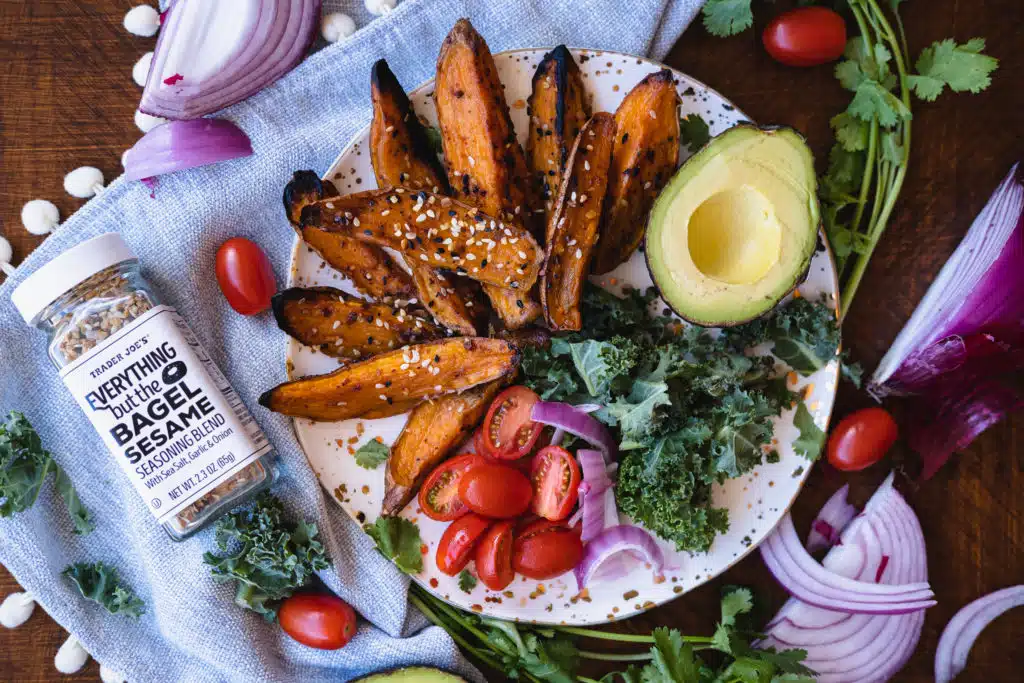 sweet potato fries avocado tomatoes