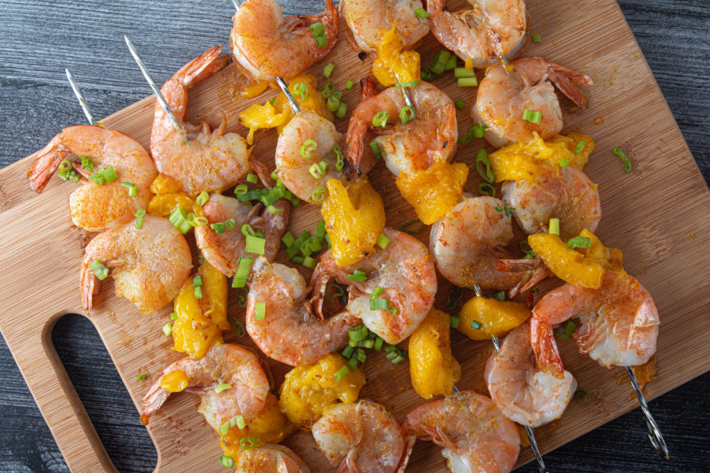 mango shrimp kebabs